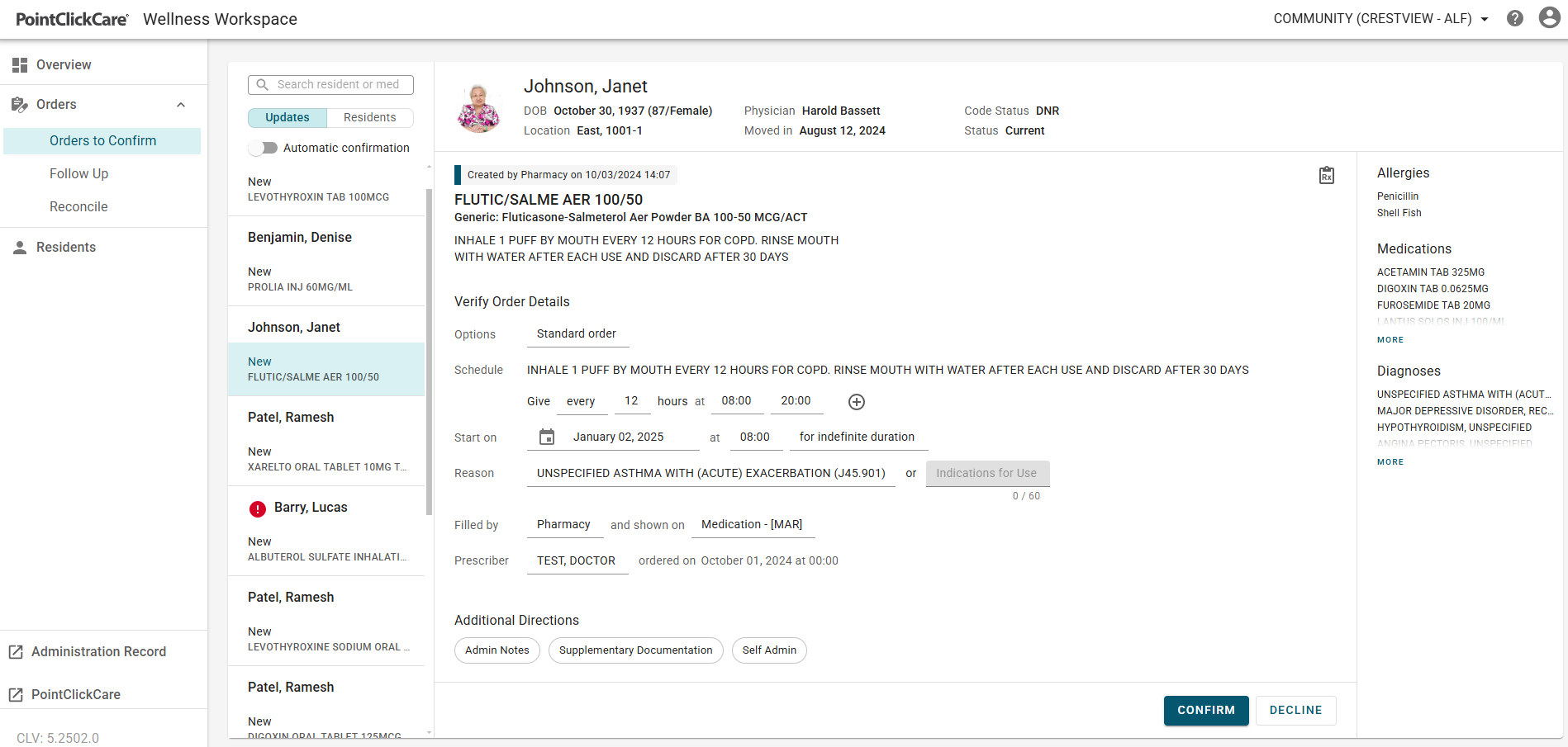 screenshot of Senior Living Core Platform